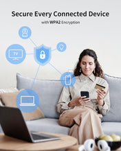 Load image into Gallery viewer, 1200Mbps WiFi Extender Supports WP2 Encryption Secure Connections for All Connected Devices