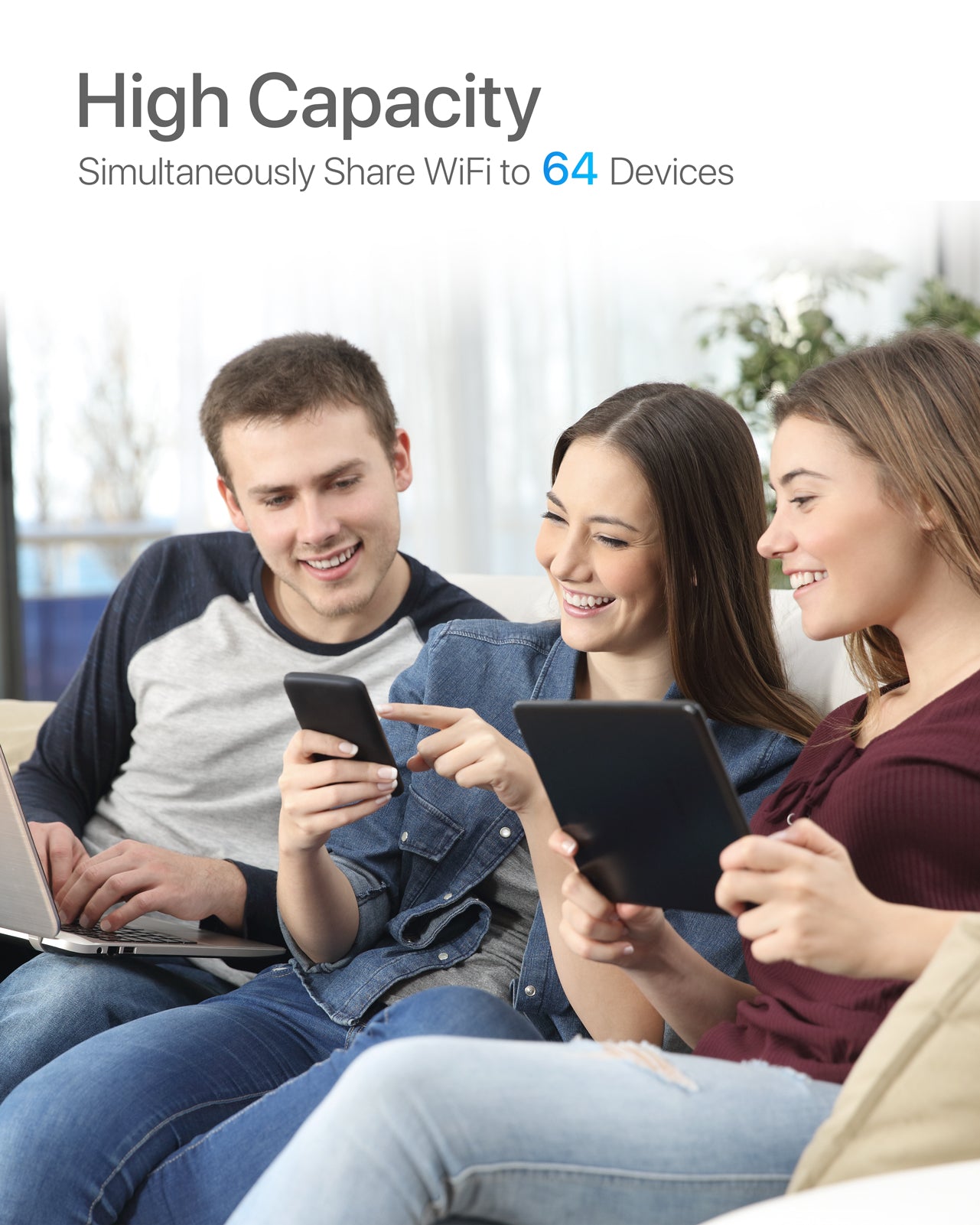 ioGiant 4G LTE Mobile Wi-Fi Router, AC1200 1200Mbps Dual Band Network, SIM Slot Unlocked, No Configuration Required, Detachable Antennas